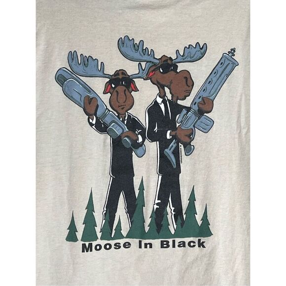 Vintage 90s Moose In Black Moose Creek Parody Tee - Picture 2 of 5